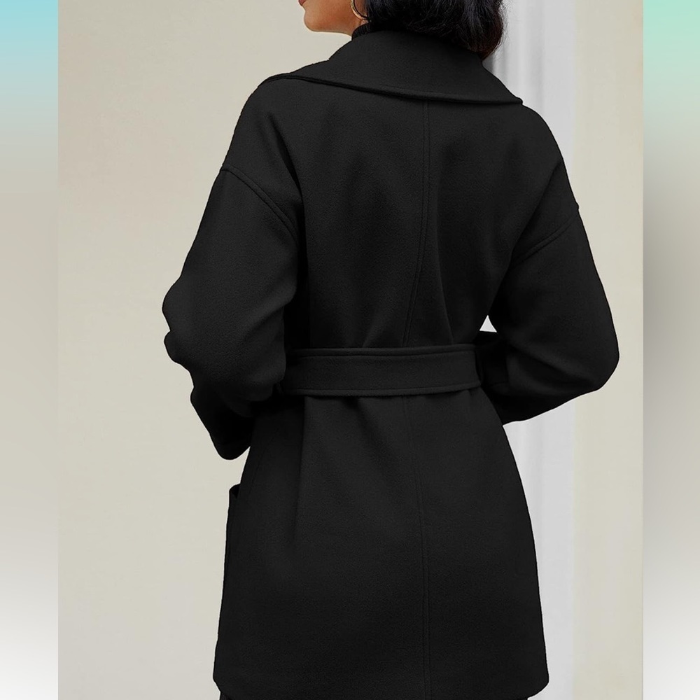 YOESEE Tan Womens Outerwear Pea Coats Long Sleeves Winter Lapel Collar Fall … - Picture 3 of 9